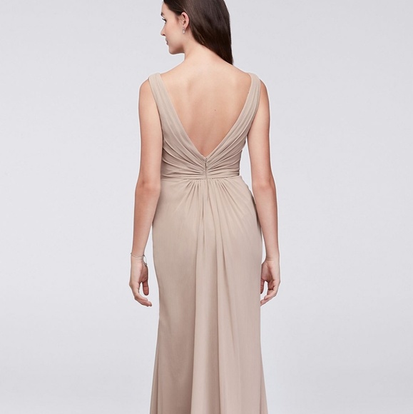 DAVID'S BRIDAL long chiffon plum/purple dress - Picture 4 of 4